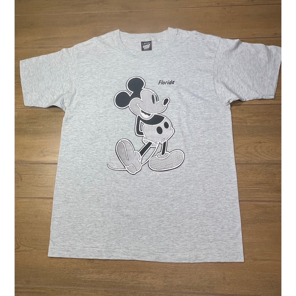 Screen Stars Best Mickey Mouse Florida Graphic T Shirt Sz L Gray Sherry's best